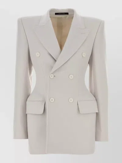 Balenciaga Cashmere Blazer Double Breasted Peak Lapels In Neutral