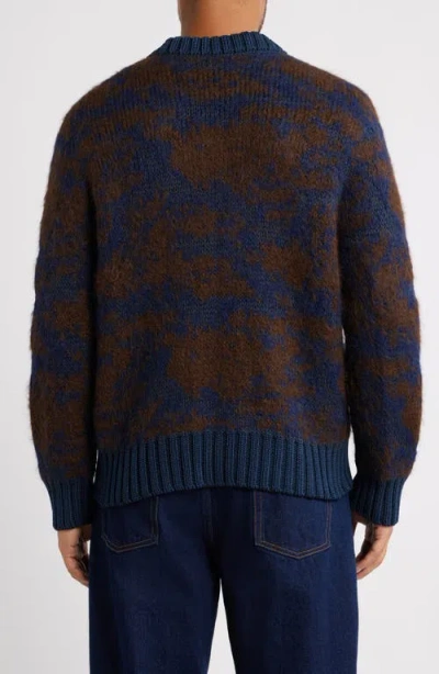 Corridor Jacquard Zip Sweater In Blue