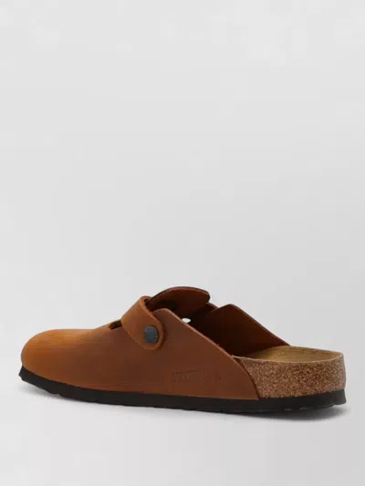 Birkenstock Sandal Boston Open Back Round Toe Flat In Brown