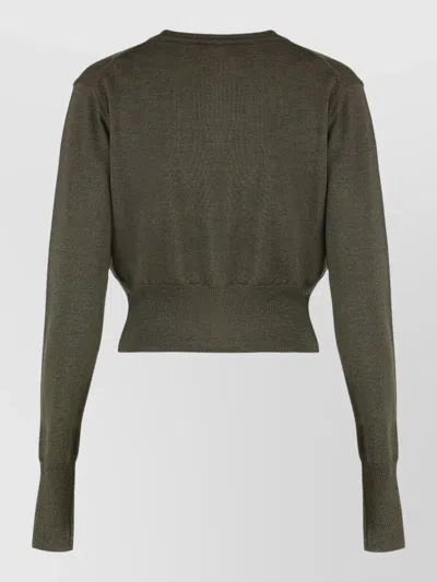 Vivienne Westwood Bea Cropped Knit Cardigan Long Sleeves In Green