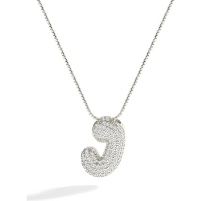 Mint & Lily Pave Bubble Initial Necklace In Silver