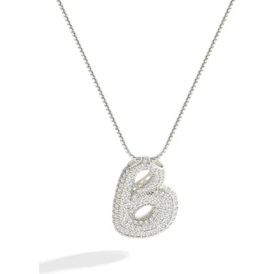 Mint & Lily Pave Bubble Initial Necklace In Silver