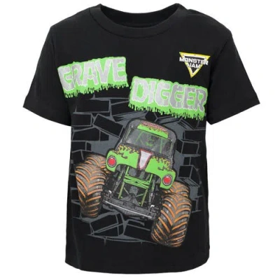 Monster Jam T-shirt & Mesh Shorts Set In Black