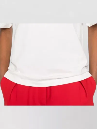 Jil Sander Women White Crewneck T-shirt With Logo Lettering On The Front In Cotton Woman In Gray