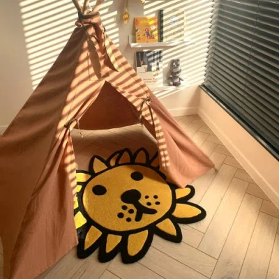 Maison Deux Leeuw Lion Rug In Yellow