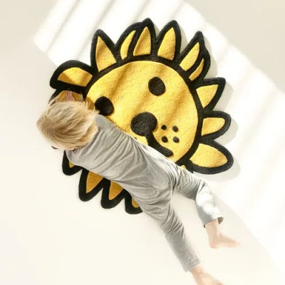 Maison Deux Leeuw Lion Rug In Yellow