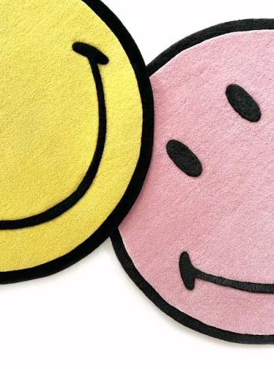 Maison Deux Smiley Rug In Yellow