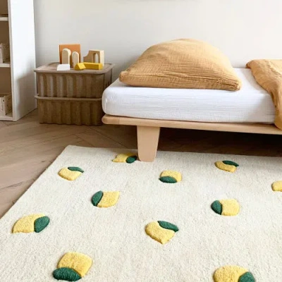 Maison Deux Lemons Rug In Yellow