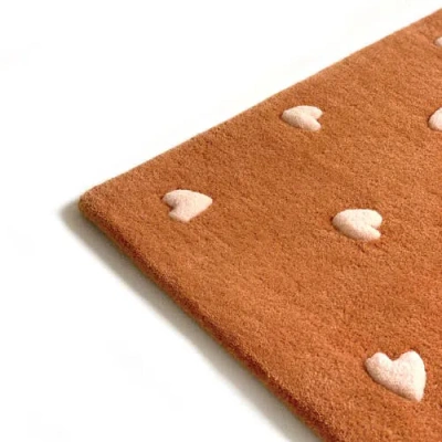 Maison Deux Hearts Rug In Brown