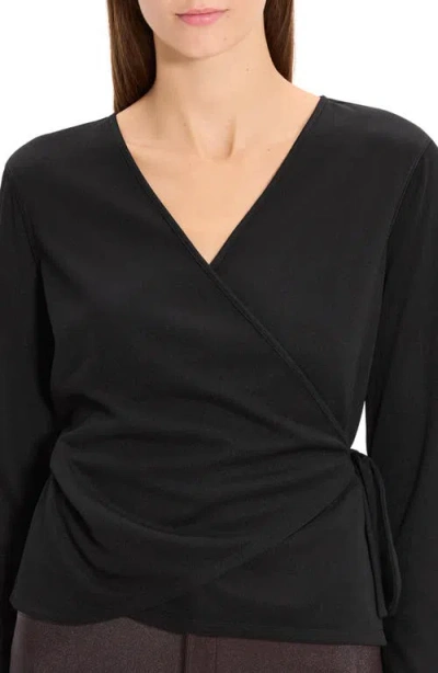 Theory Wrap Sweater In Black