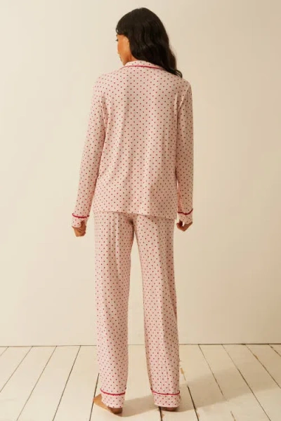 Stripe & Stare Long Pyjama Set In Pink