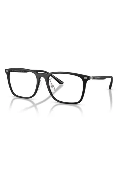 Emporio Armani 55mm Pillow Optical Glasses In Black