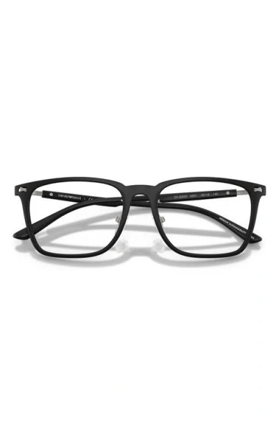 Emporio Armani 55mm Pillow Optical Glasses In Black