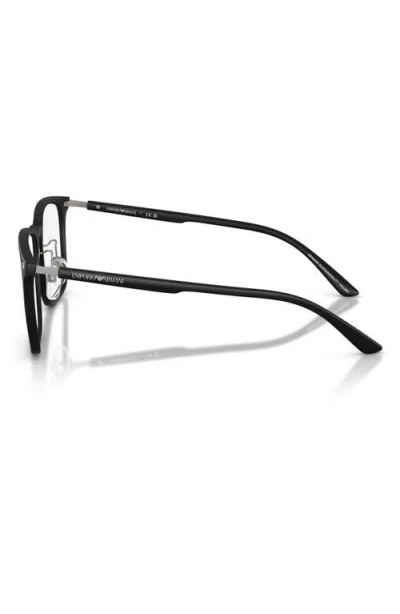 Emporio Armani 55mm Pillow Optical Glasses In Black