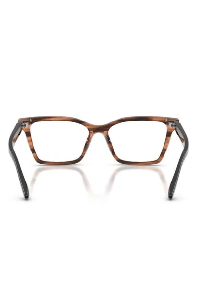 Emporio Armani 52mm Butterfly Optical Glasses In Brown