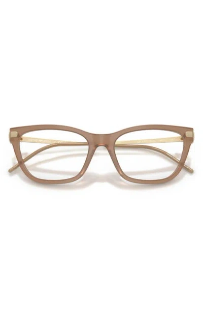 Emporio Armani 52mm Cat Eye Optical Glasses In Brown