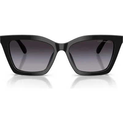 Emporio Armani Grey Gradient Butterfly Ladies Sunglasses Ea4250u 50178g 54 In Black