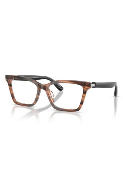 Emporio Armani 54mm Butterfly Optical Glasses In Brown