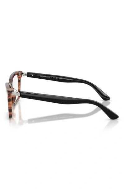 Emporio Armani 54mm Butterfly Optical Glasses In Brown