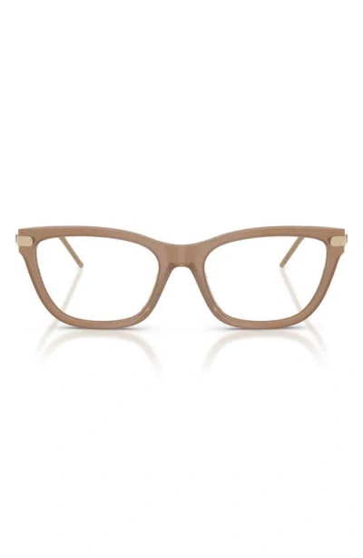Emporio Armani 54mm Cat Eye Optical Glasses In Brown