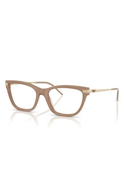 Emporio Armani 54mm Cat Eye Optical Glasses In Brown