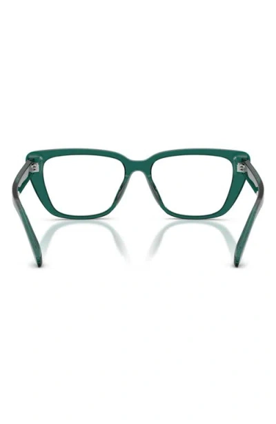 Emporio Armani 54mm Cat Eye Optical Glasses In Green