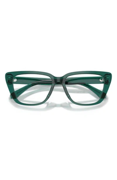Emporio Armani 54mm Cat Eye Optical Glasses In Green