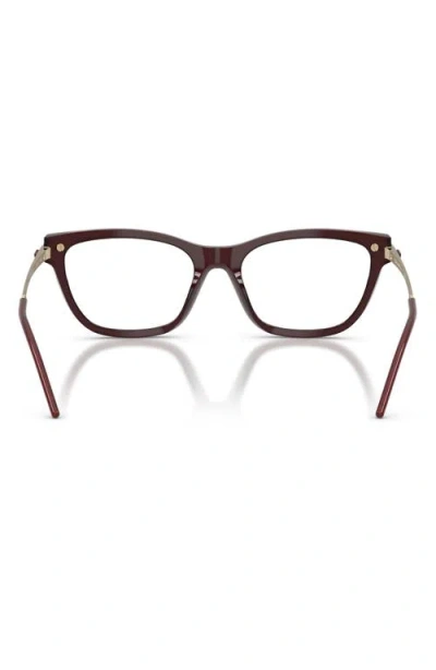 Emporio Armani 54mm Cat Eye Optical Glasses In Burgundy