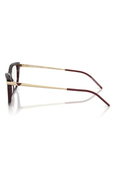 Emporio Armani 54mm Cat Eye Optical Glasses In Burgundy