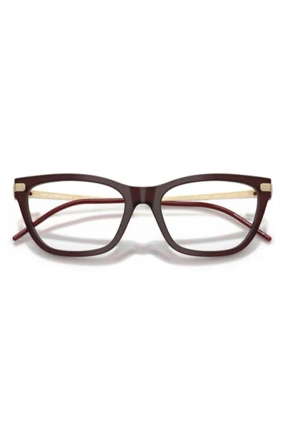 Emporio Armani 54mm Cat Eye Optical Glasses In Burgundy