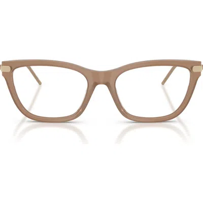 Emporio Armani 54mm Cat Eye Optical Glasses In Brown