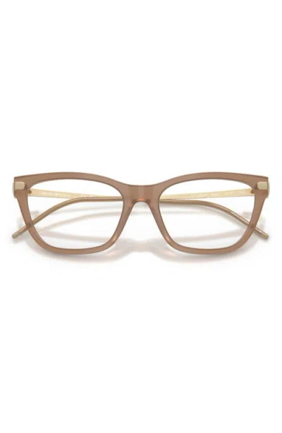 Emporio Armani 54mm Cat Eye Optical Glasses In Brown