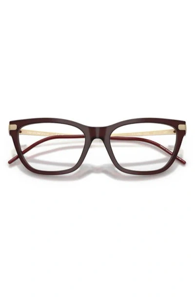 Emporio Armani 52mm Cat Eye Optical Glasses In Brown