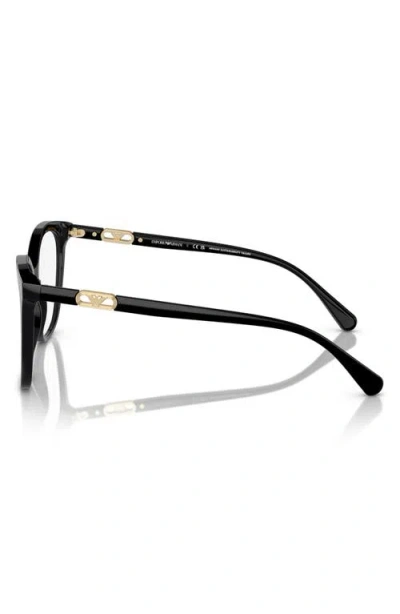 Emporio Armani 54mm Square Optical Glasses In Black