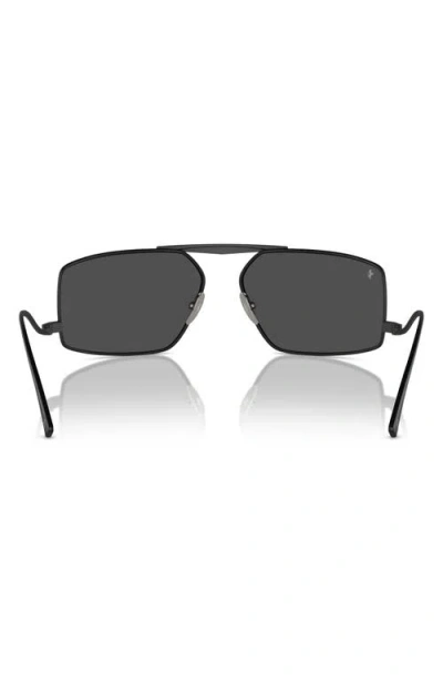 Scuderia Ferrari 64mm Oversize Rectangular Sunglasses In Black