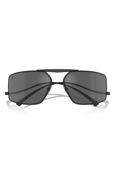 Scuderia Ferrari 64mm Oversize Rectangular Sunglasses In Black
