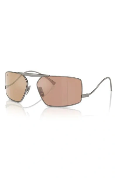 Scuderia Ferrari 64mm Oversize Rectangular Sunglasses In Metallic