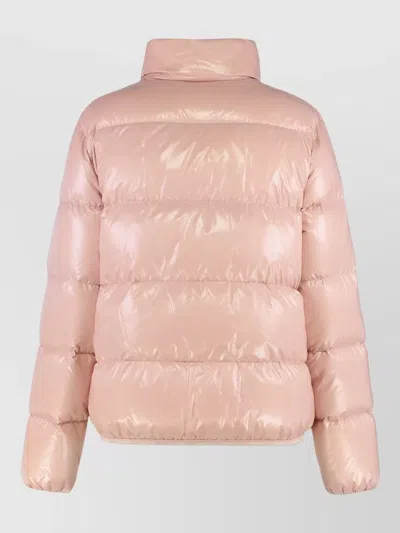 Moncler Abbadia Short Down Jacket Nylon In Pink