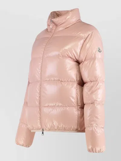 Moncler Abbadia Short Down Jacket Nylon In Pink