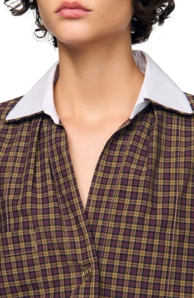 Sandro Two-tone Check Shirt In Multi