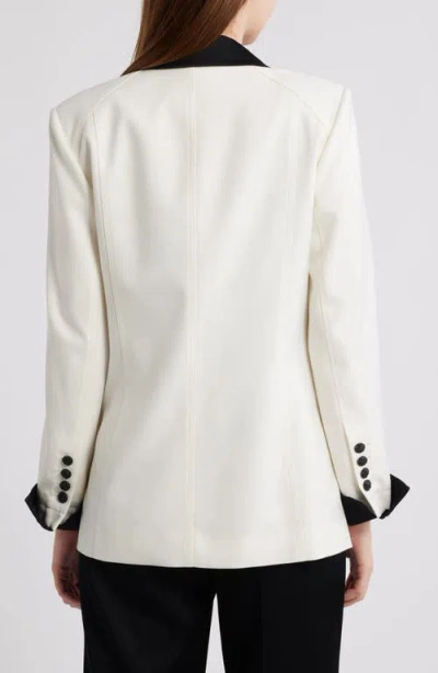 Kobi Halperin Camille Two Tone Wool Blend Blazer In White