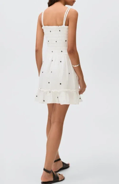 Mango Teen Embroidered Cotton Fit & Flare Dress In White
