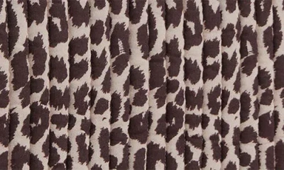 Mango Teen Leopard Print Quilted Cotton Laptop Case In Brown