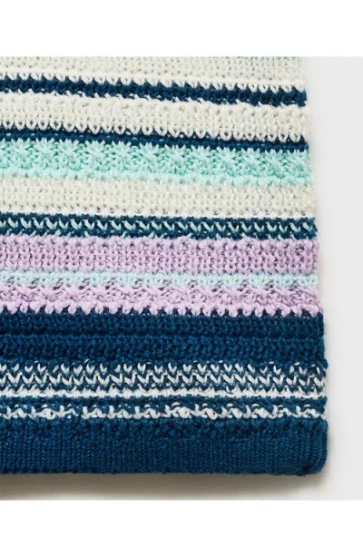 Mango Teen Knit Halter Dress In Blue