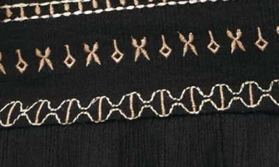 Mango Teen Embroidered Strapless Babydoll Top In Black