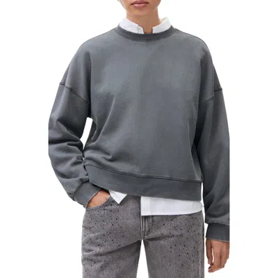Mango Teen Cotton Sweatshirt In Gray