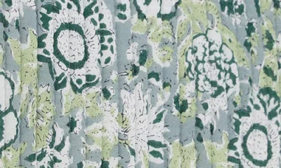 Mango Teen Print Quilted Cotton Laptop Case In Green