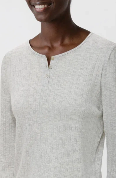 Mango Teen Pointelle Long Pajamas In Gray