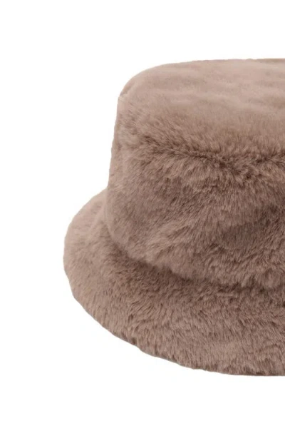 Mango Teen Faux Fur Bucket Hat In Brown