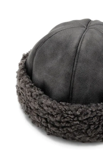 Mango Teen Faux Shearling Cuffed Hat In Brown